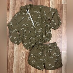 Zara Brown Windbreaker Set Outfit